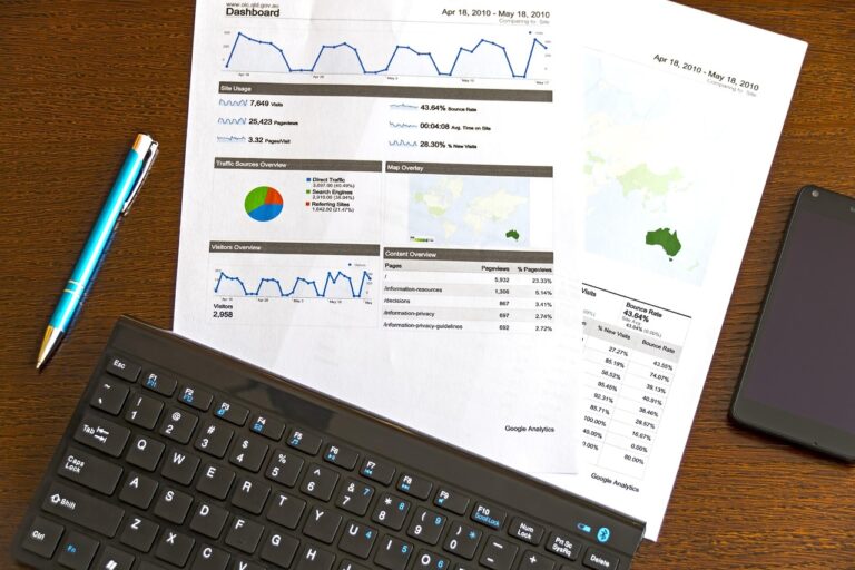 Website analytics dashboard showing traffic and conversions